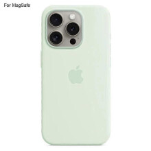 (Mint Green) For iPhone 15 Pro Max Case Compatible with MagSafe Liquid Silicone Phone Back Cover (Induction Popover)