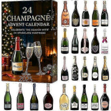Champagne Advent Calendar, 24 Days of Champagne Christmas Countdown Calendar 2025, 2D Acrylic Christmas Tree Decoration,