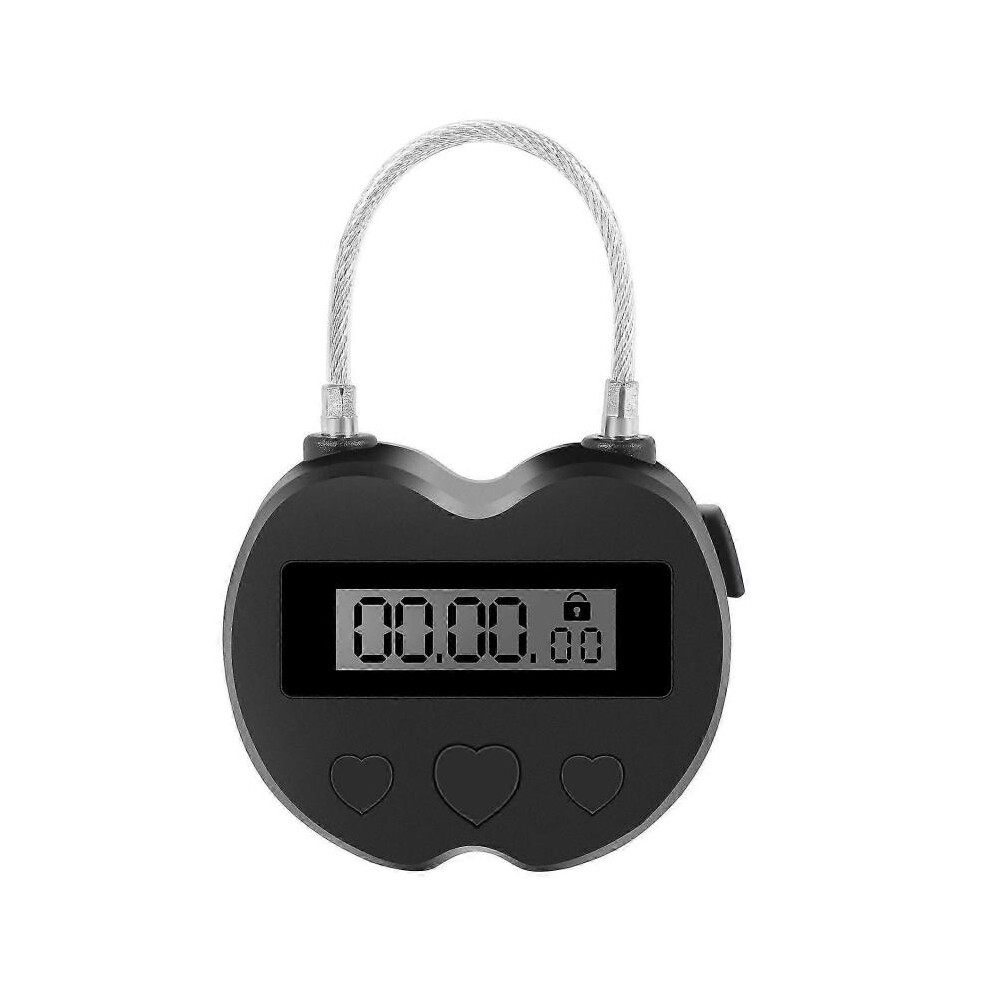 Smart Time Lock Lcd Display Time Lock Multifunction Travel Electronic Timer, Waterproof Usb Rechargeable Temporary Timer Padlock-image