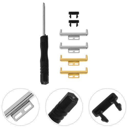 4Pcs Durable Metal Watch Strap Connecting Accessories Silver 2