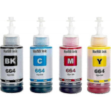4-pack Ink Set 664 for Epson Ecotank Printers (l210/l220/l300/l355/l365/l555/l1300)