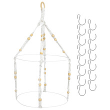 1Set Draagbaar Beige Kruidendroogrek Met Gevlochten Design Voor
