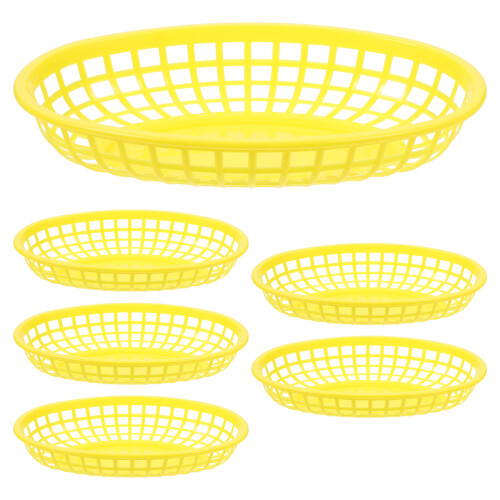 6 Unidades Cestas De Plástico Para , Salgadinhos E Pão 1