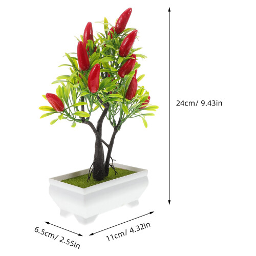 Árvore De Pimenta Artificial Bonsai Mini Decoração Para Casa 1