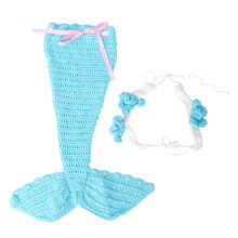 1 Set Pasgeboren Zeemeermin Fotoprop Baby Kleding Gehaakte Trui Outfit