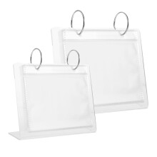 2Pcs Transparent Acrylic Photo Album Desk Holder Desktop Frame