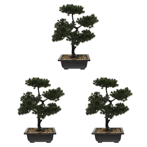 3 Unidades Árvore Bonsai Artificial Vaso Planta 1