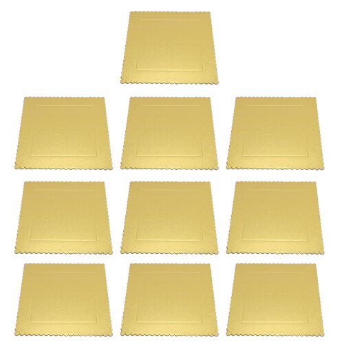 10 Unidades Golden Cake Pads Base Papelão Para Tabuleiro