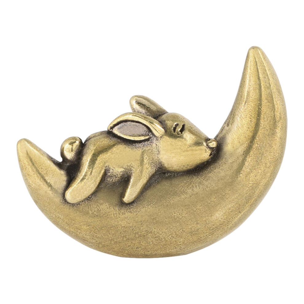 Moon Bunny Sculpture Decoration Handcrafted Copper Figurine For Indoor-image-OPC-PM8DPQ7-NEW