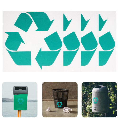 4 Unidades Pegatinas Recicladas Para Papelera, Autoadhesivas, 2