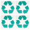 4 Unidades Pegatinas Recicladas Para Papelera, Autoadhesivas, 4