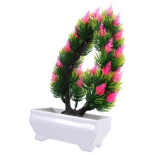 2 Unidades Plantas Artificiales En Macetas Árbol Bonsái