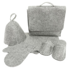 Juego De Sombrero De Fieltro Para Sauna Con Guante Y Alfombra