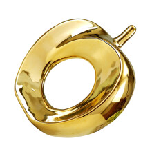 2Pcs Golden Porcelain Fruit Crafts for Interior and Table Decoration