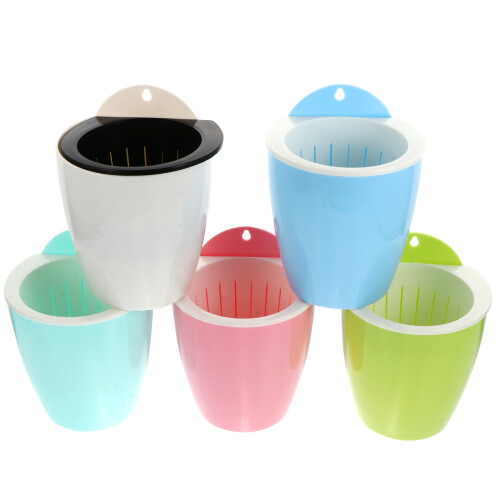 5Pcs Assorted Color Plastic Hanging Planters for Home Gardening Use