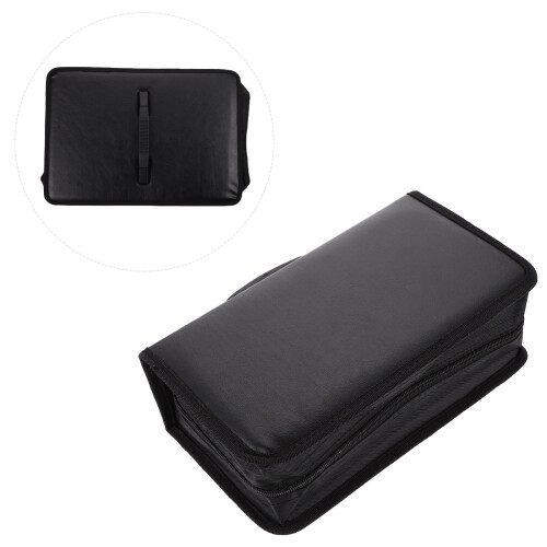 2 Pezzi Custodia Portatile 128 Dischi In PU Con Cerniera 2