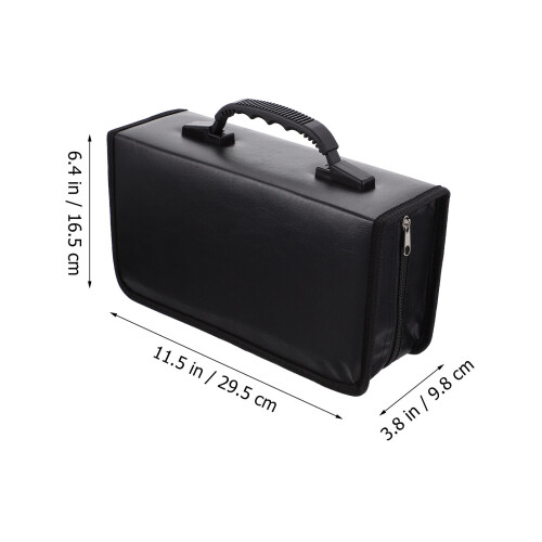 2 Pezzi Custodia Portatile 128 Dischi In PU Con Cerniera 1