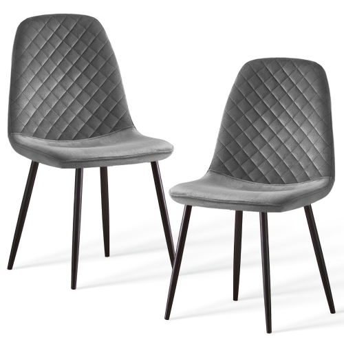 AINPECCA (Velvet Grey) 2PCS Dining Chairs Padded Kitchen