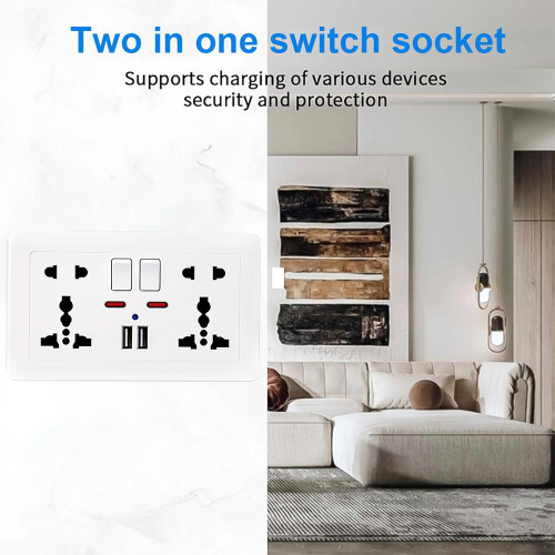 (White) HD 1080P WiFi Camera Wall Socket Motion Detection 2