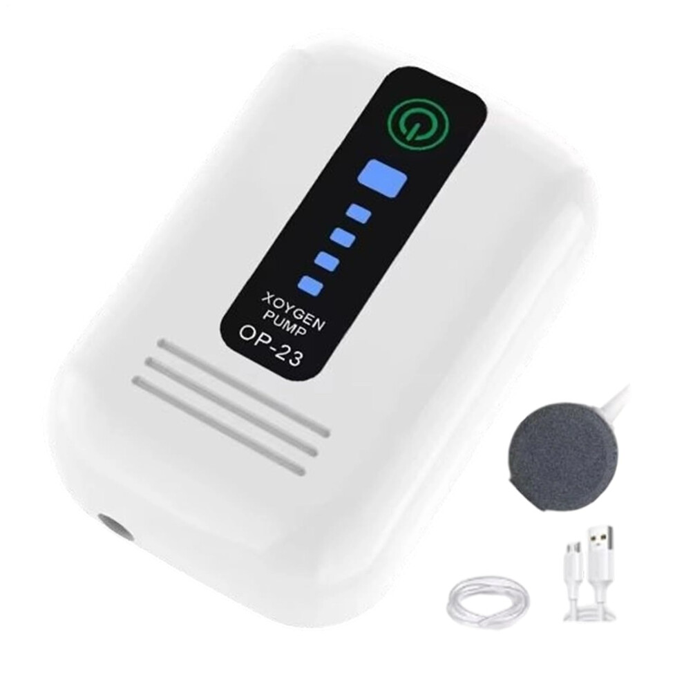 Fish Air Pump Usb Powered Small Silent Oxygen Aerator For Hydroponic Ponds Outdoor Aquarium Fish Tanks White 9084446423730