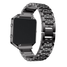 Stilvolles Schwarzes Metall Uhrband Komfortable Smartwatch