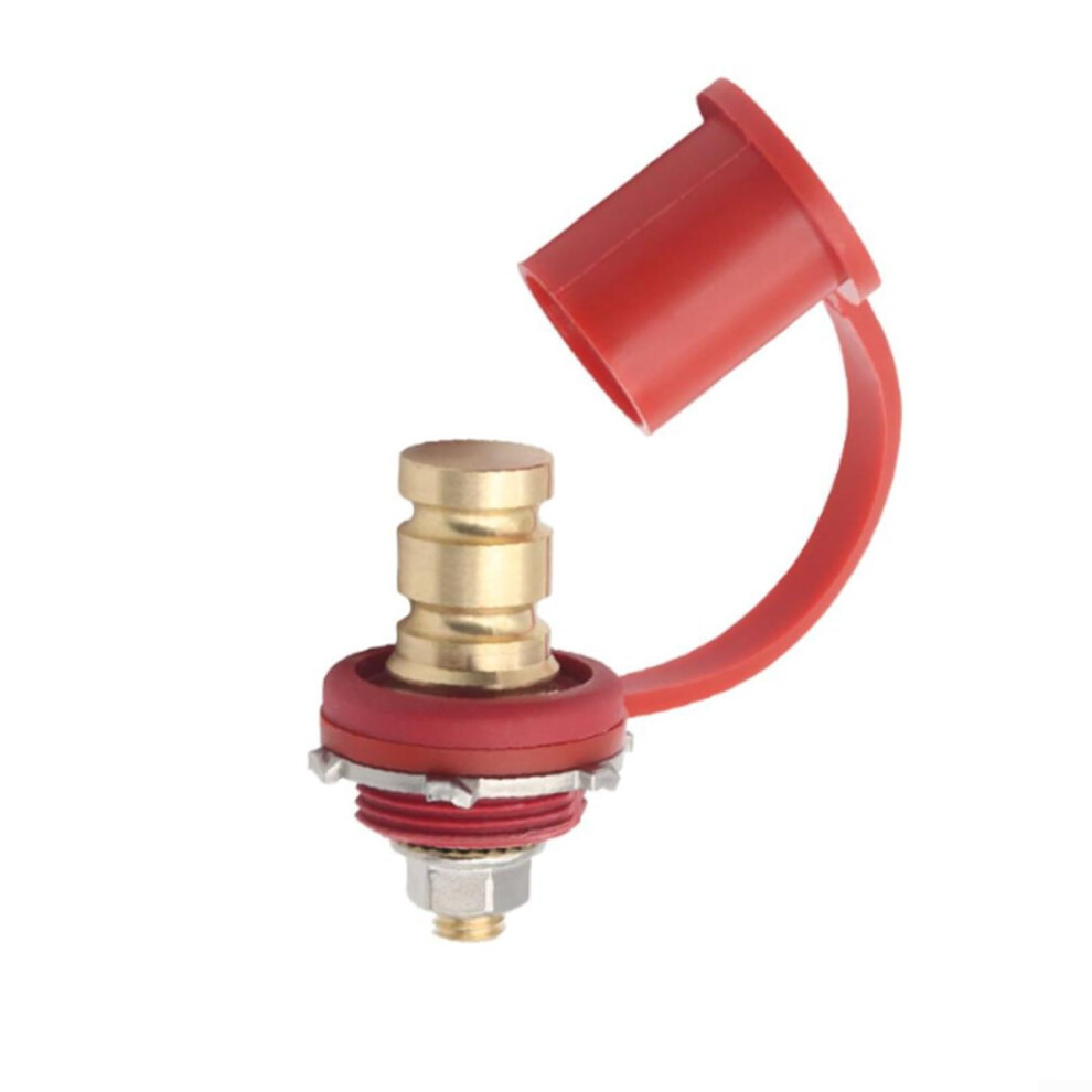 Heavy-Duty Brass Battery Charger Post 3/8 Inch Stud Remote Battery Terminals 250A 12V For Cars Trucks Marine Atv Cap Red 9016109417718