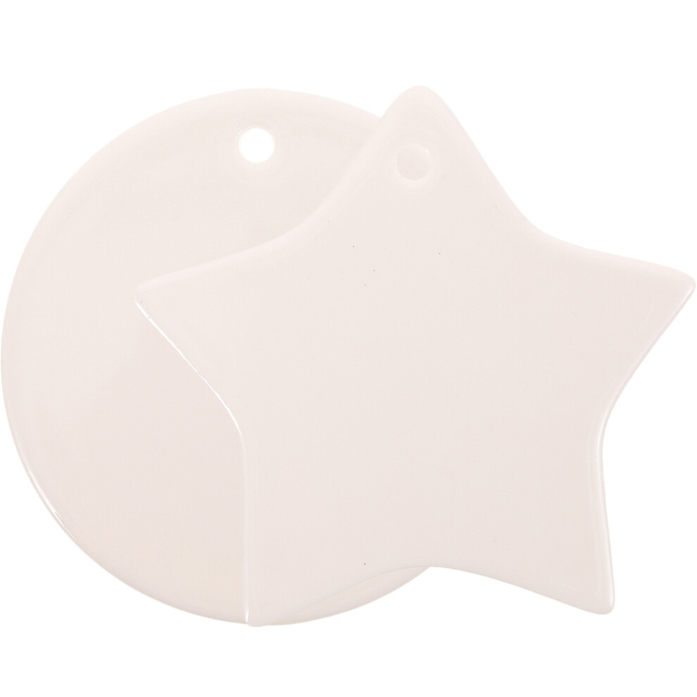 10 Sztuk Puste Tabliczki Z Ceramiki Wisiorek Ozdobny Do Domu I Biura-image