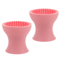 2 Pcs Portátil Silicone para Pincéis Maquiagem