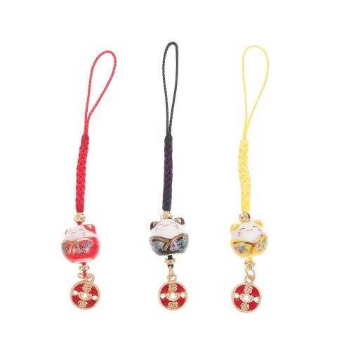 3Pcs Pingente De Sorte Cerâmica Para Chaveiro E Decoração 1