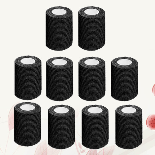 10 Vendajes Cohesivos Elásticos Autoadherentes Negro 1