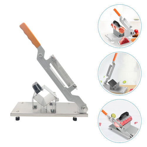 1Pc Manual Beef Lamb Stainless Steel Kitchen Cutter Silver 1