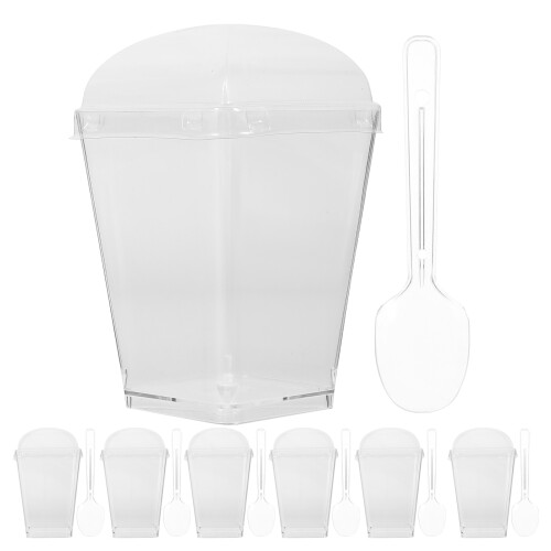 De Tazas Transparentes Para Con Y Cucharas 2