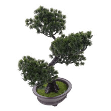 2 Unidades De Adornos De Maceta Con Flores Artificiales Y Pino Verde