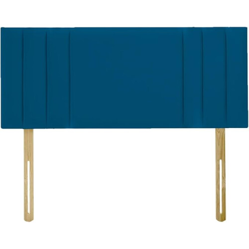 (King Blue) 5ft Plush Velvet Padded Lined Headboard