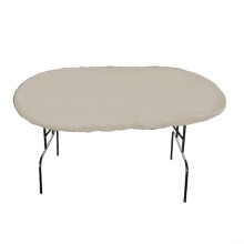 Poker Table Cover Oval Shaped Board Game Table Protector Waterproof Dust Cover For Indoor Games 420D White