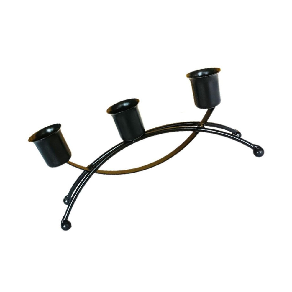 (Black) 3 Arms Candlestick Modern Decorative Pillar Candle Holder-image-OPC-PM8HSGB-NEW