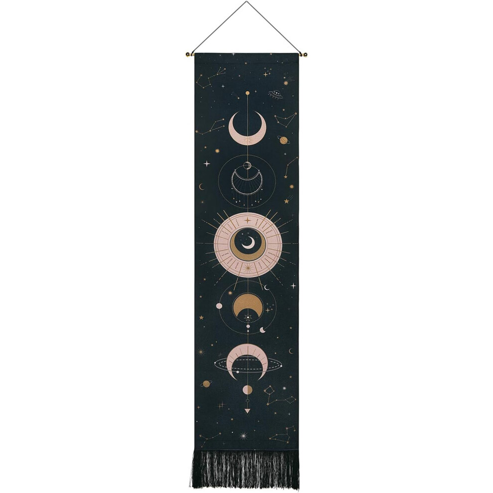 (Black) Simple And Stylish Phase Tapestry Moon Wall Hanging Decoration Cute-image-OPC-PM8HXB6-NEW