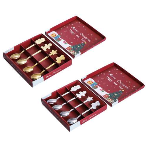 2 Ensembles Noël Acier Inoxydable Dessert