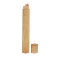 1Praktische Reiszahnbürste Aus Bambus Mit Schutzkappe Rosa