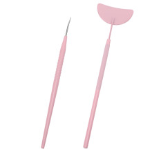 Salon Use Eyelash Picking Rod Mirror Kit 1set 7.4x2.3in Pink