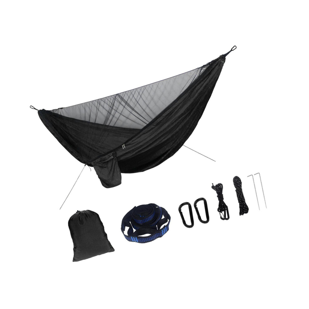 (Black, 290x140cm) Camping Hammock with Net Netting Hanging Sleep Bed Swing-image-OPC-PM8JNMT-NEW