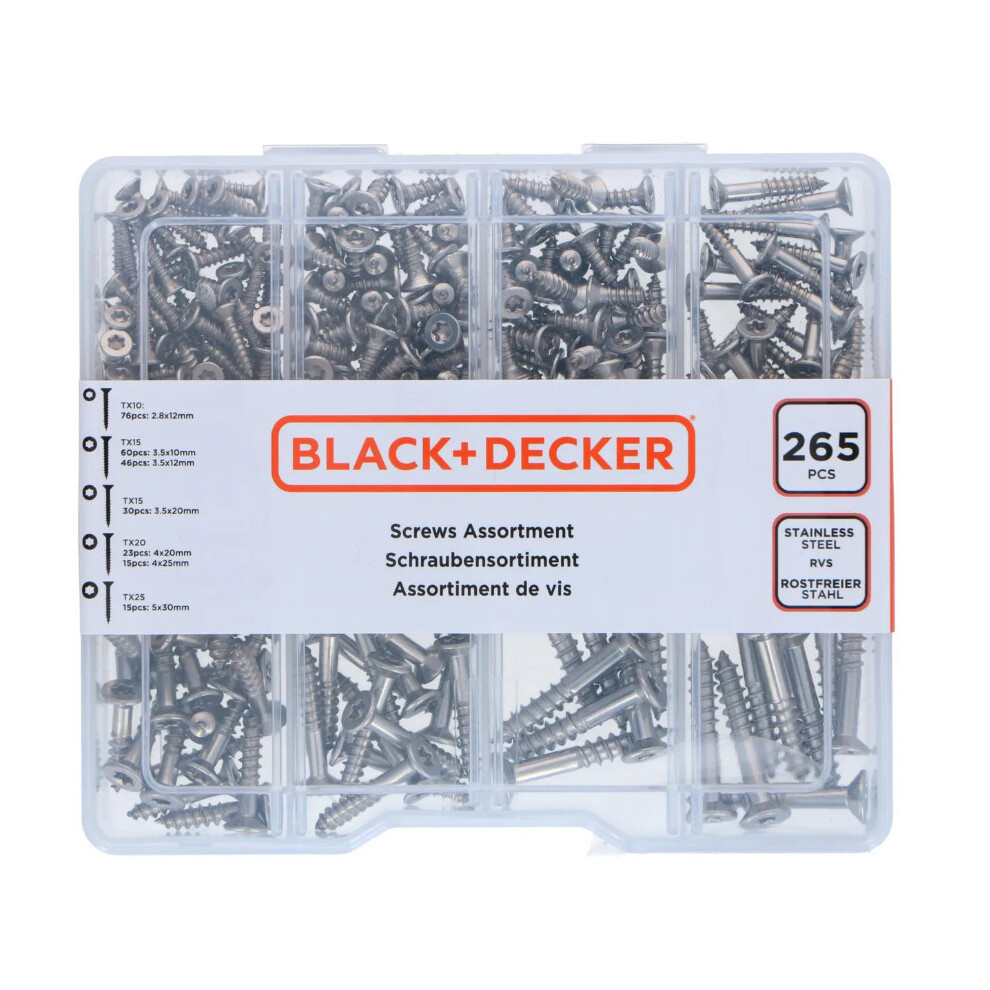 Black And Decker Torx Screw Set (265 Pcs) 8719762642282