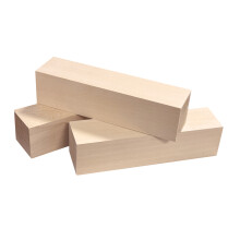 Set van 9 blokken lindehout (5x5x20 cm, om te bewerken of mee te spelen)