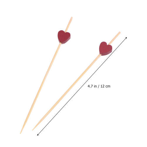 200 Pezzi Stuzzicadenti A 12 Cm Con Perline Rosso Fatti 1