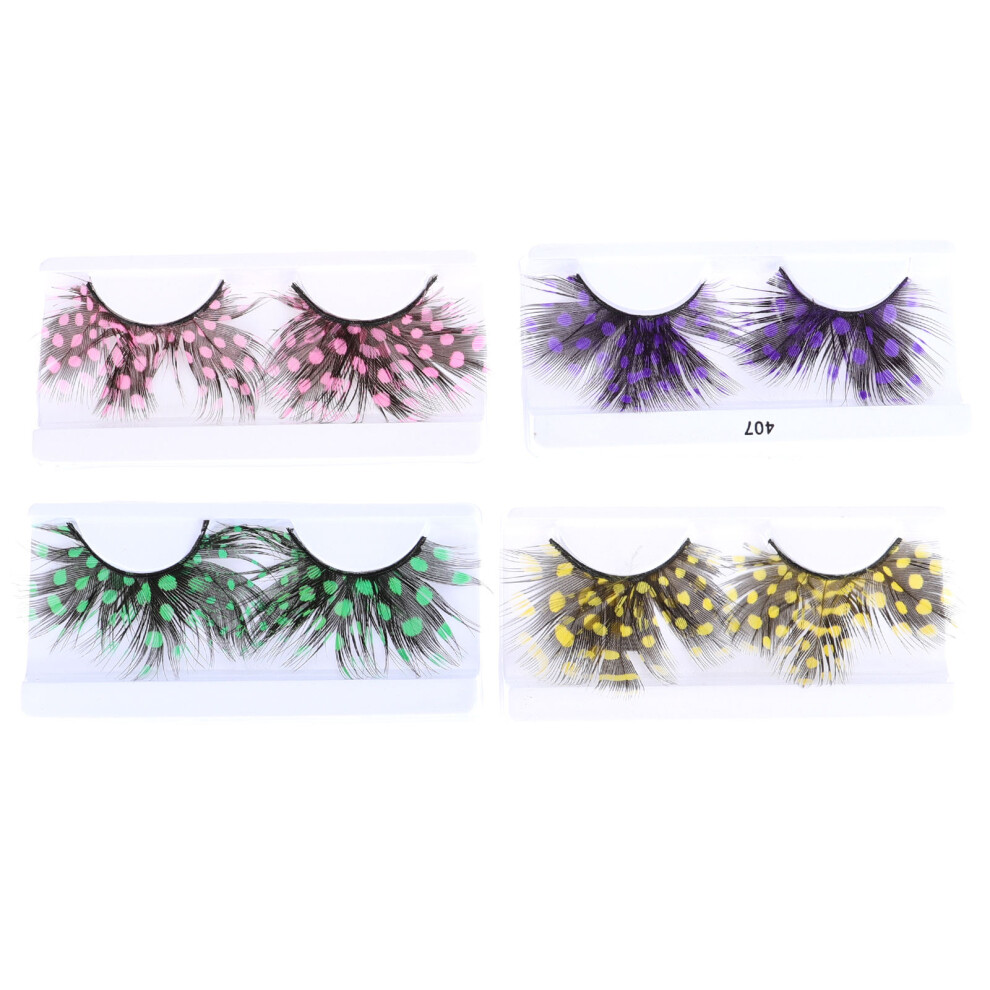 8 Para Kolorowych Sztucznych RzęS Na Halloween I Cosplay-image