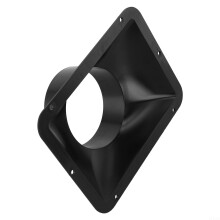 ABS Wall Flange Vent Connector 100mm - Duct Fan And Exhaust Adapter, Indoor Wall Mount, Kitchen Hood, Black, Watertight