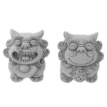 1Paar Duurzaam Donkergrijs Leeuwfiguur Injectie Voor Home & Office