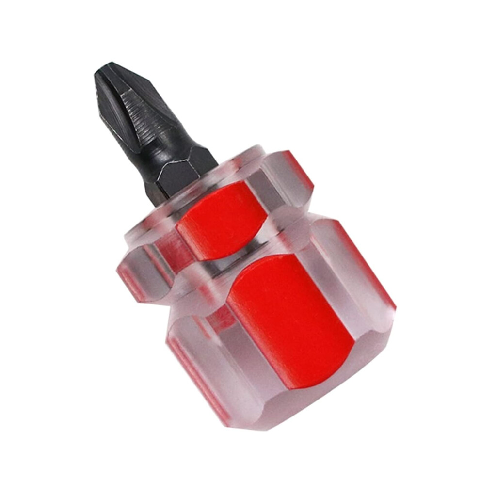 Radish Head Screw Driver, Transparent Handle, Flat-Head Short Screwdriver, Heavy-Duty Car And Sewing Machine Repair 9084446427479