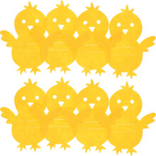 8Pcs Easter Party Chicken Fork Cutter Bags Yellow Nonwoven Pouches