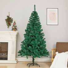 6FT/180cm Green Artificial Christmas Tree with Metal Stand